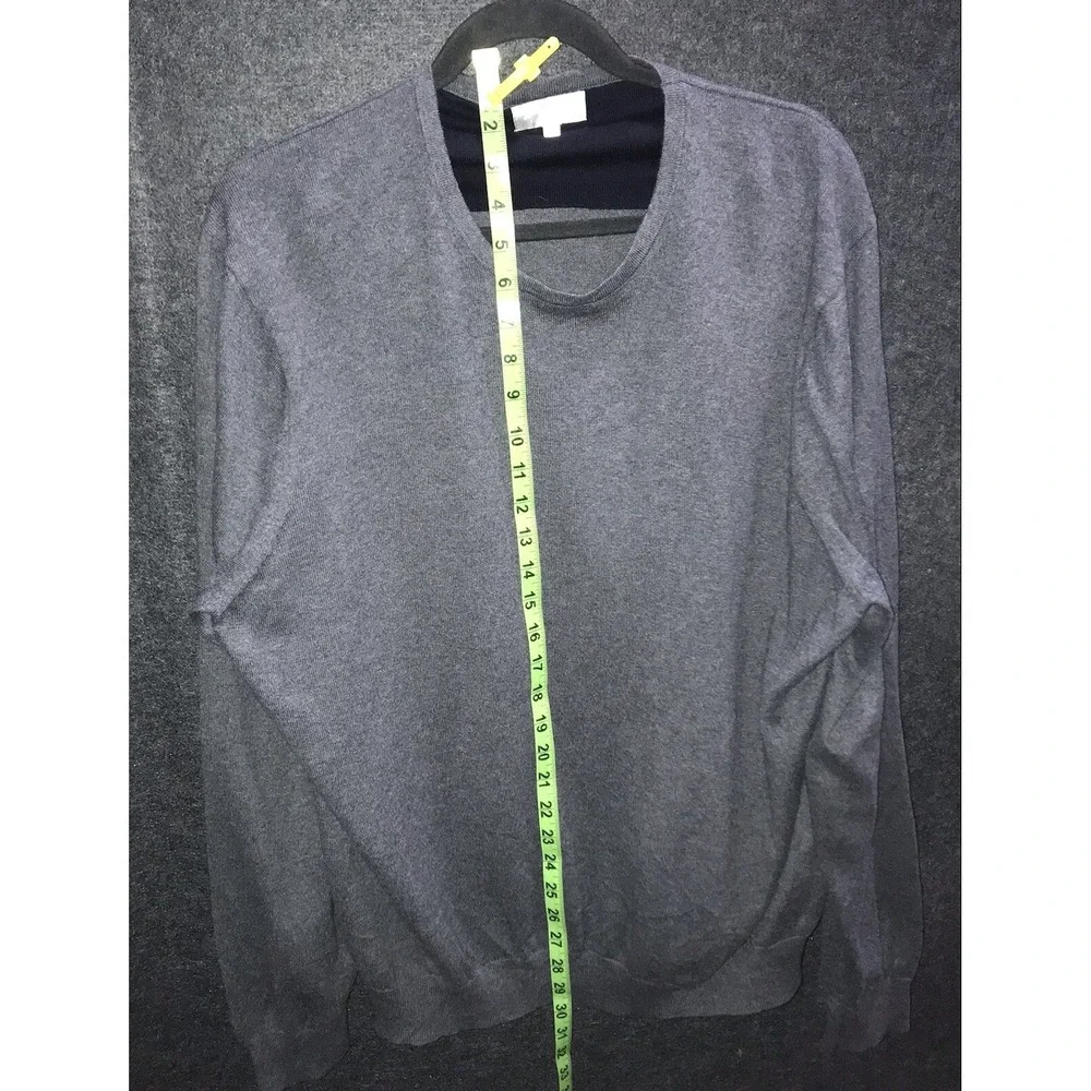 Hickey Freeman Mens Sweater XL Dark Gray‎ Pullover 95% Cotton 5% Cashmere Blend